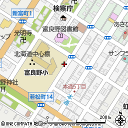 北海道富良野市若松町周辺の地図