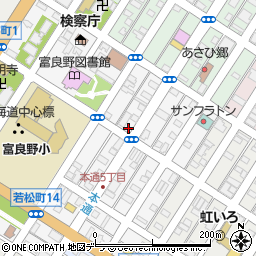 北海道富良野市若松町3-14周辺の地図