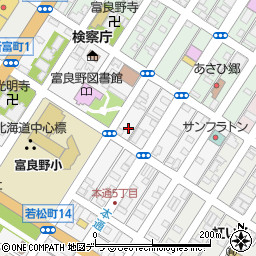 北海道富良野市若松町3-22周辺の地図