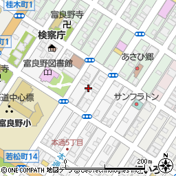 北海道富良野市若松町3周辺の地図