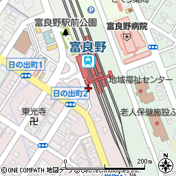 富良野警察署駅前交番周辺の地図