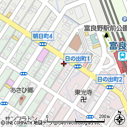 北海道富良野市本町1-25周辺の地図