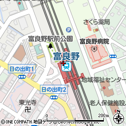 富良野駅周辺の地図