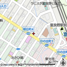 北海道富良野市朝日町4-5周辺の地図