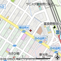 北海道富良野市朝日町4-3周辺の地図