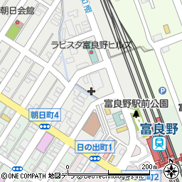 北海道富良野市朝日町3-7周辺の地図