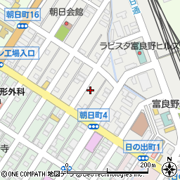 北海道富良野市朝日町6-16周辺の地図