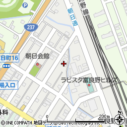 北海道富良野市朝日町周辺の地図