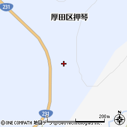 北海道石狩市厚田区押琴43周辺の地図