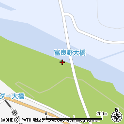 富良野大橋周辺の地図