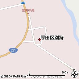 北海道石狩市厚田区別狩557周辺の地図