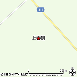 北海道野付郡別海町上春別周辺の地図