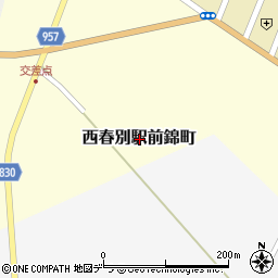 北海道野付郡別海町西春別駅前錦町周辺の地図