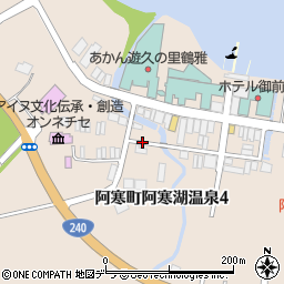 北海道釧路市阿寒町阿寒湖温泉周辺の地図