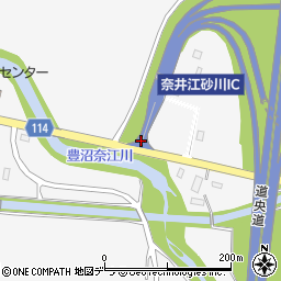 奈井江砂川ＩＣ周辺の地図