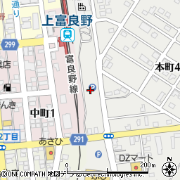 上富良野町営駐車場周辺の地図