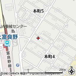 北海道空知郡上富良野町本町周辺の地図
