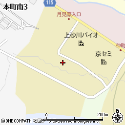 北海道空知郡上砂川町中町南周辺の地図