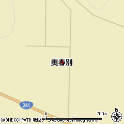 北海道弟子屈町（川上郡）奥春別周辺の地図