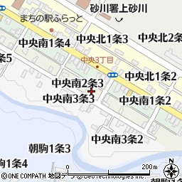北海道空知郡上砂川町中央南２条周辺の地図