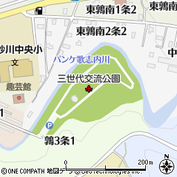 三世代交流公園（ふれあい公園）周辺の地図
