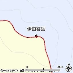 伊由谷岳周辺の地図