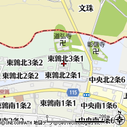 北海道空知郡上砂川町東鶉北３条1丁目2-2周辺の地図