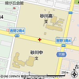 北海道砂川市吉野２条南周辺の地図