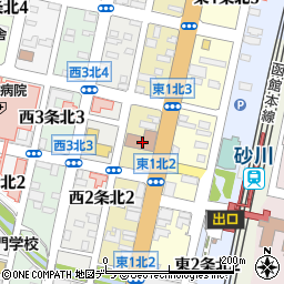 砂川郵便局周辺の地図