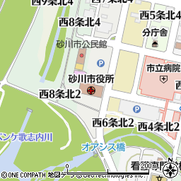 北海道砂川市周辺の地図