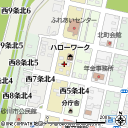 北海道砂川市西６条北周辺の地図