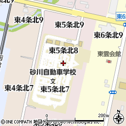 北海道砂川市東５条北周辺の地図