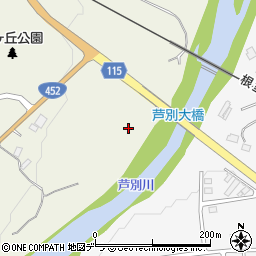 芦別大橋周辺の地図