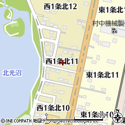 北海道砂川市西１条北11丁目周辺の地図