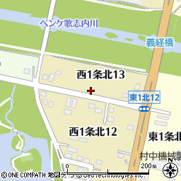 北海道砂川市西１条北周辺の地図