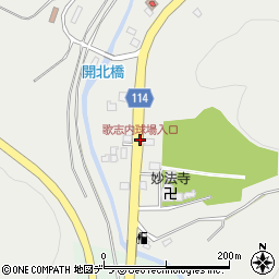 歌志内球場入口周辺の地図