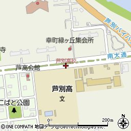 芦別高校周辺の地図