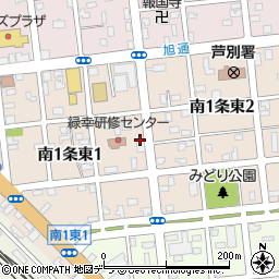 北海道芦別市南１条東周辺の地図