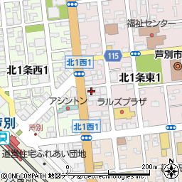 北海道銀行芦別支店周辺の地図