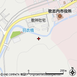 ペンケ歌志内川周辺の地図