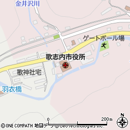 歌志内市役所周辺の地図
