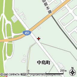 北海道滝川市中島町周辺の地図