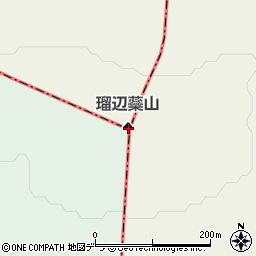 瑠辺蘂山周辺の地図