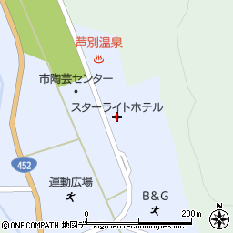 芦別温泉おふろｃａｆｅ星遊館周辺の地図