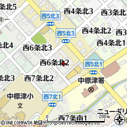 北海道標津郡中標津町西６条北2丁目1周辺の地図