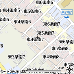 北海道標津郡中標津町東４条南7丁目周辺の地図