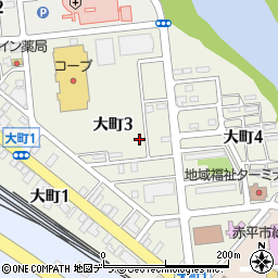 北海道赤平市大町周辺の地図