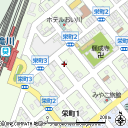 北海道滝川市栄町周辺の地図