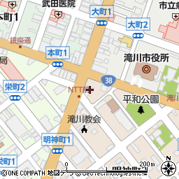 北海道銀行滝川支店周辺の地図