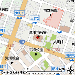 滝川市役所総務部　企画課秘書係周辺の地図